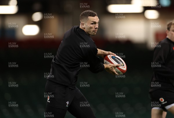 150324 - Wales Rugby Captains Run ahead of their final 6 Nations game against Italy - George North during training
