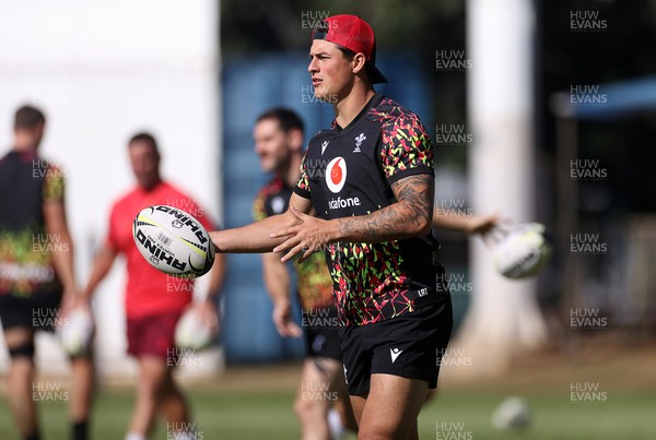 170726 - Wales Rugby Captains Run in Durban ahead of their Nations Championship game against South Africa tomorrow - Louis Rees-Zammit during training