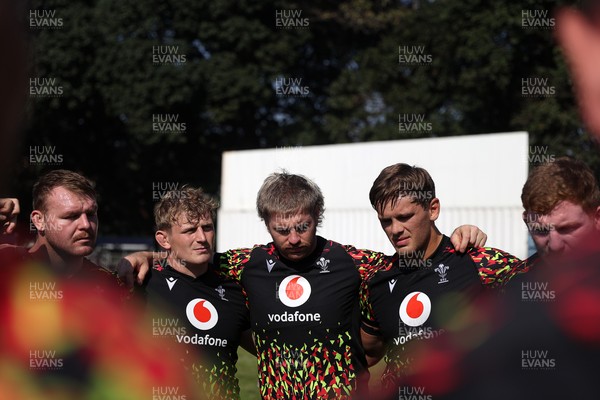 170726 - Wales Rugby Captains Run in Durban ahead of their Nations Championship game against South Africa tomorrow - Jac Morgan, Aaron Wainwright and Alex Mann during training