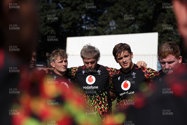 170726 - Wales Rugby Captains Run in Durban ahead of their Nations Championship game against South Africa tomorrow - Jac Morgan, Aaron Wainwright and Alex Mann during training