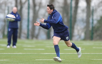 18.03.11 - Wales Rugby Captains Run - James Hook during training. 