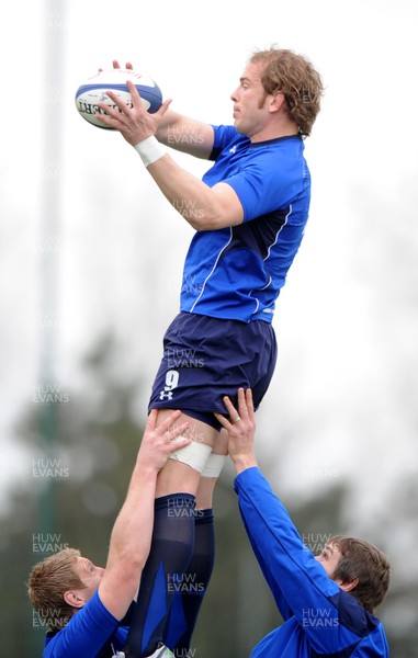 18.03.11 - Wales Rugby Captains Run - Alun Wyn Jones during training. 