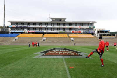 18.06.10 - Wales Rugby Captains Run - Stephen Jones kicks during a visit to Carisbrook, Dunedin. 