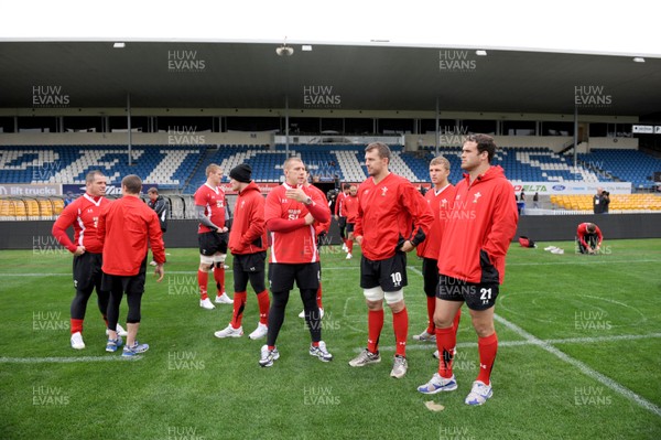 18.06.10 - Wales Rugby Captains Run - John Yapp, Deiniol Jones, Tom Prydie and Jamie Roberts during a visit to Carisbrook, Dunedin. 