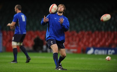 18.11.10 - Wales Rugby Training - Ryan Jones during training. 