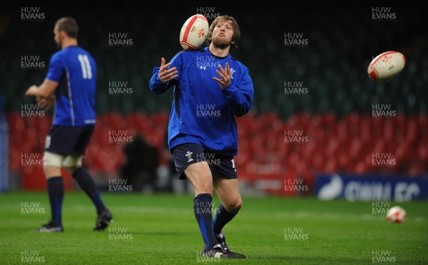 18.11.10 - Wales Rugby Training - Ryan Jones during training. 