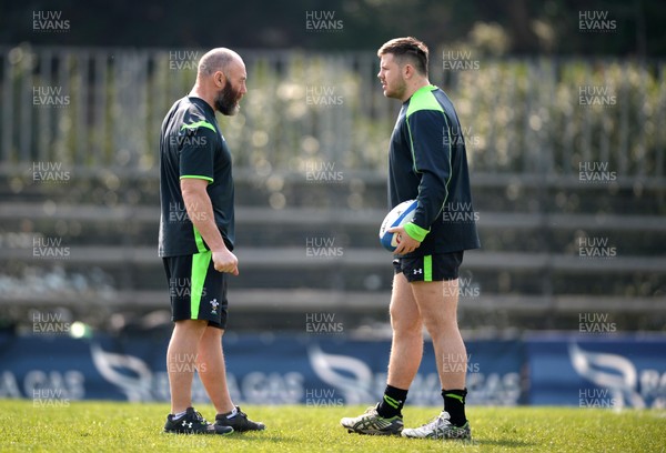 200315 - Wales Rugby Training -Robin McBryde and Rob Evans during training