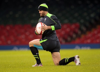 211114 - Wales Rugby Captains Run - Jamie Roberts during training