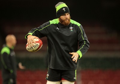 211114 - Wales Rugby Captains Run - Jake Ball during training