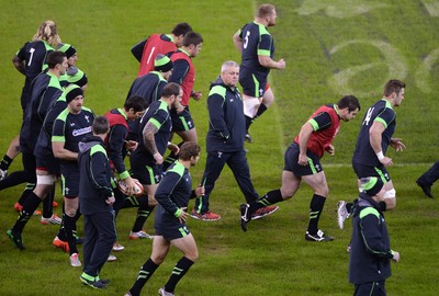 211114 - Wales Rugby Training -Warren Gatland during training