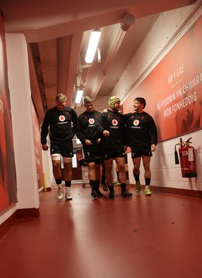 211125 - Wales Rugby Captains Run ahead of the New Zealand game tomorrow - Taine Plumtree, Alex Mann, Harri Deaves and Dan Edwards