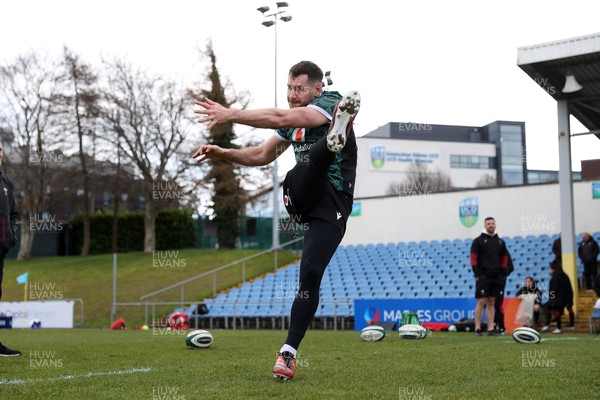 230224 - Wales Rugby Captains Run at UCD Dublin the day before their 6 Nations game against Ireland - Tomos Williams during training