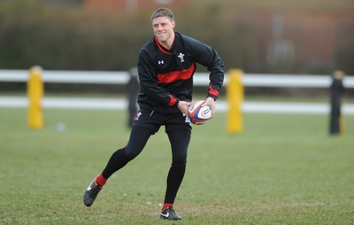 240212 - Wales Rugby Captains Run -Rhys Priestland during training