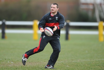 240212 - Wales Rugby Captains Run -Ken Owens during training