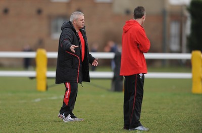 240212 - Wales Rugby Captains Run -Head coach Warren Gatland during training