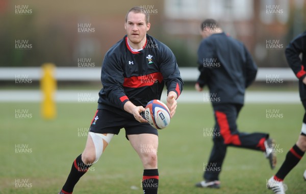 240212 - Wales Rugby Captains Run -Gethin Jenkins during training