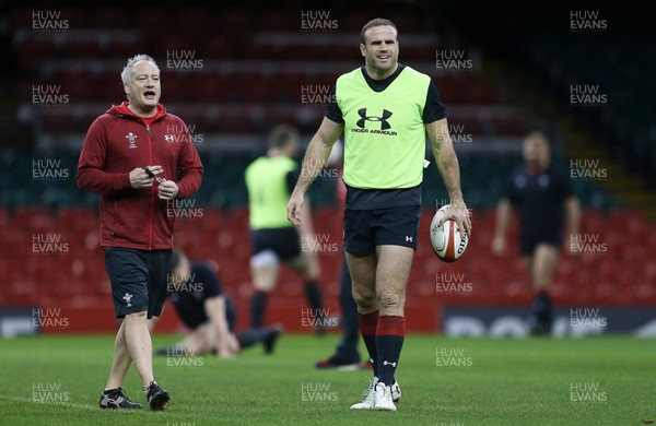 241117 - Wales Rugby Captains Run - Paul Stridgeon and Jamie Roberts during training