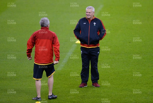 250216 - Wales Rugby Training -Warren Gatland during training