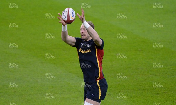 250216 - Wales Rugby Training -Alun Wyn Jones during training