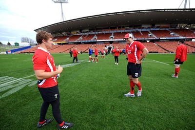 25.06.10 - Wales Rugby Captains Run - Leigh Halfpenny and Jamie Roberts at Waikato Stadium. 