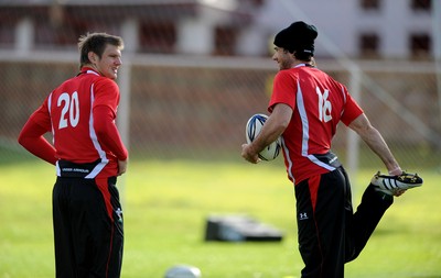 25.06.10 - Wales Rugby Training - Dan Biggar and Mike Phillips during training. 