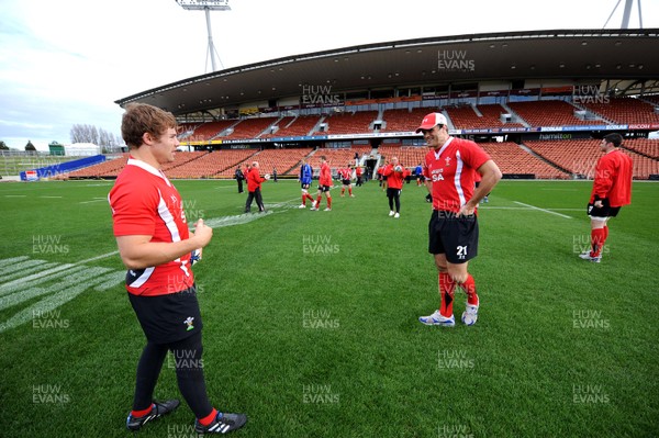 25.06.10 - Wales Rugby Captains Run - Leigh Halfpenny and Jamie Roberts at Waikato Stadium. 