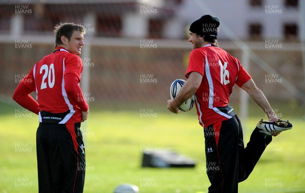 25.06.10 - Wales Rugby Training - Dan Biggar and Mike Phillips during training. 