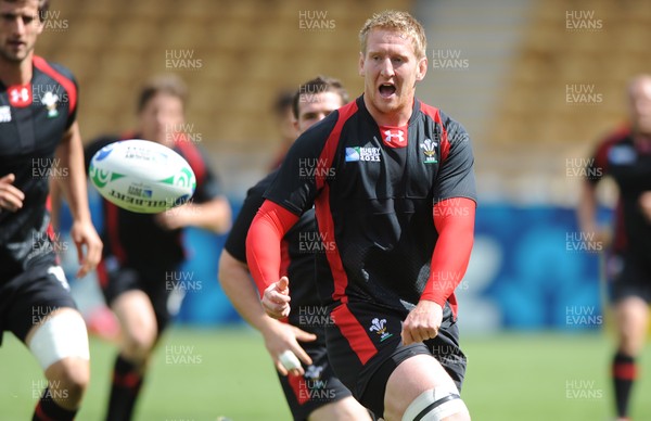 25.09.11 - Wales Rugby Captains Run - Bradley Davies during training. 