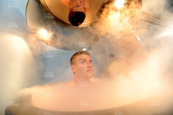 130612 - Wales Rugby Team At Cryotherapy -Scott Williams during a cryotherapy session