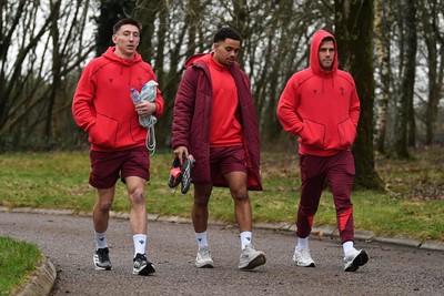 260126 - Wales Rugby First Day in Camp - Josh Adams, Ben Thomas and Kieran Hardy