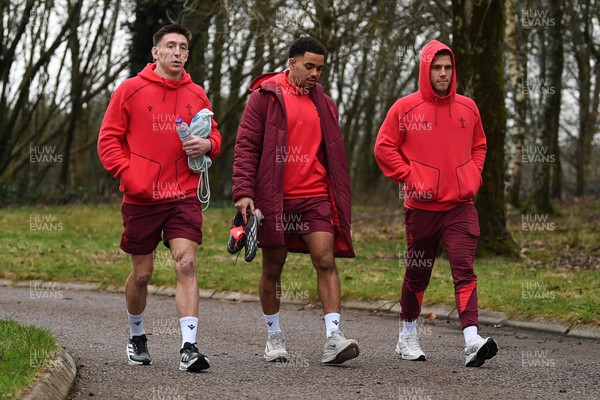 260126 - Wales Rugby First Day in Camp - Josh Adams, Ben Thomas and Kieran Hardy