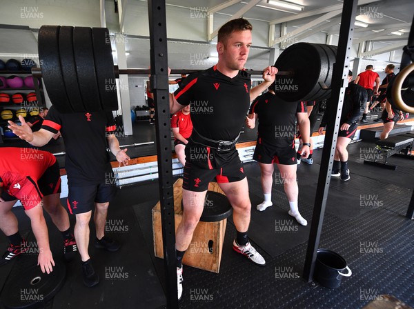120722 - Wales Rugby Gym Session - Dan Lydiate during a weights session