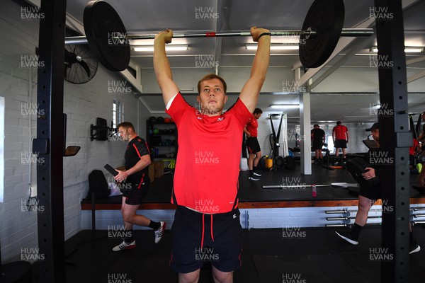 120722 - Wales Rugby Gym Session - Ben Carter during a weights session