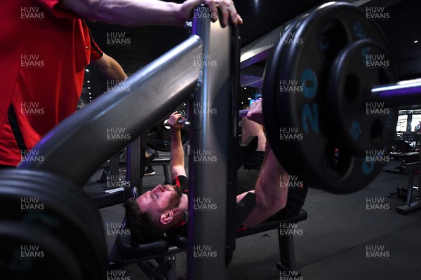 280622 - Wales Rugby Gym Session - Alex Cuthbert during a weights session