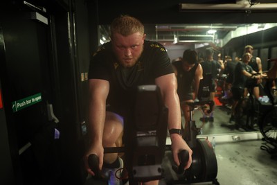 130625 - Picture shows the Welsh Rugby team during extreme heat training, where the air temperature was 388 degrees celsius and 857 humidity - Keiron Assiratti during training