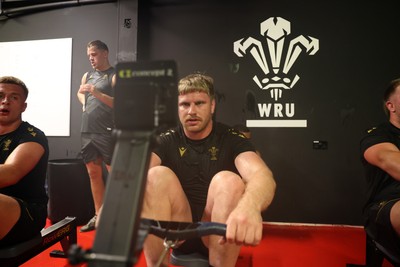 130625 - Picture shows the Welsh Rugby team during extreme heat training, where the air temperature was 388 degrees celsius and 857 humidity - Aaron Wainwright during training