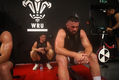 130625 - Picture shows the Welsh Rugby team during extreme heat training, where the air temperature was 388 degrees celsius and 857 humidity - Gareth Thomas during training