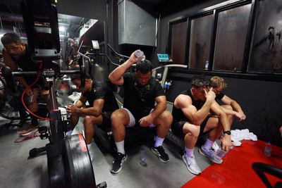 130625 - Picture shows the Welsh Rugby team during extreme heat training, where the air temperature was 388 degrees celsius and 857 humidity - Chris Coleman during training