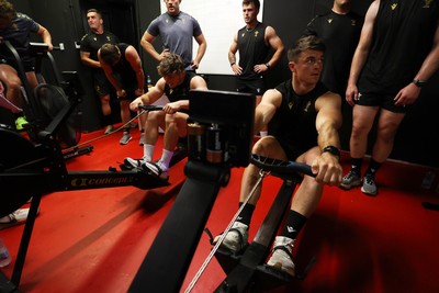 230625 - Wales Rugby Training in the heat chamber - Dan Edwards and Reuben Morgan-Williams during training