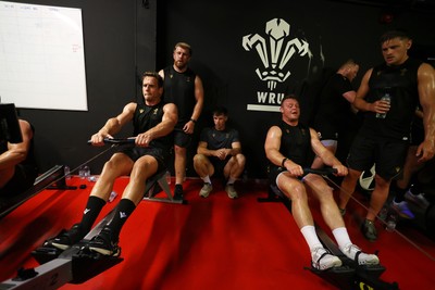230625 - Wales Rugby Training in the heat chamber - Kieran Hardy and Dewi Lake during training