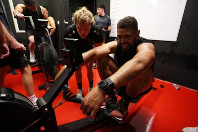 230625 - Wales Rugby Training in the heat chamber - Blair Murray and Taulupe Faletau during training