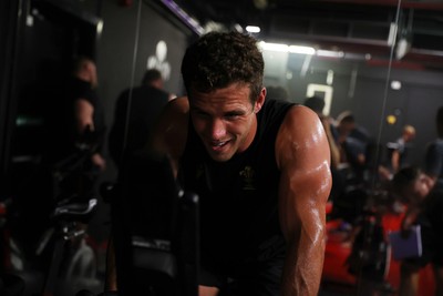 230625 - Wales Rugby Training in the heat chamber - Kieran Hardy during training