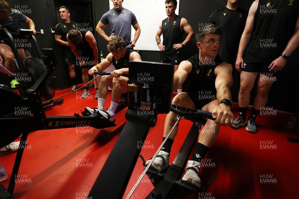 230625 - Wales Rugby Training in the heat chamber - Dan Edwards and Reuben Morgan-Williams during training
