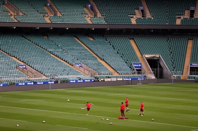 060226 - Wales Rugby kicking session at Twickenham ahead of their first Six Nations game against England - Dan Edwards during training