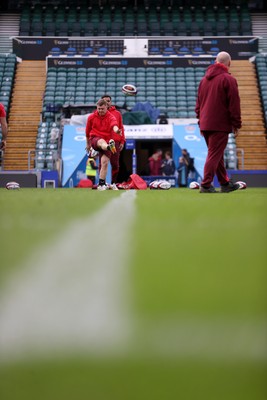 060226 - Wales Rugby kicking session at Twickenham ahead of their first Six Nations game against England - Sam Costelow during training