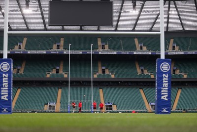 060226 - Wales Rugby kicking session at Twickenham ahead of their first Six Nations game against England - Dan Edwards during training