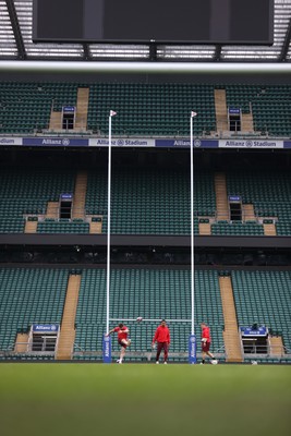 060226 - Wales Rugby kicking session at Twickenham ahead of their first Six Nations game against England - Dan Edwards during training