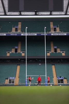 060226 - Wales Rugby kicking session at Twickenham ahead of their first Six Nations game against England - Dan Edwards during training