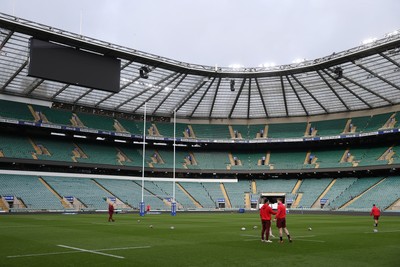 060226 - Wales Rugby kicking session at Twickenham ahead of their first Six Nations game against England - 
