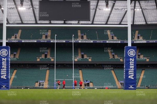 060226 - Wales Rugby kicking session at Twickenham ahead of their first Six Nations game against England - Dan Edwards during training
